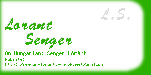 lorant senger business card