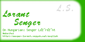 lorant senger business card